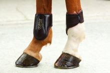 Load image into Gallery viewer, Dalmar showjumping black fetlock boots leather