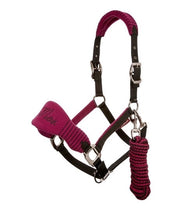 Load image into Gallery viewer, Le Mieux Vogue fleece headcollar &amp; rope