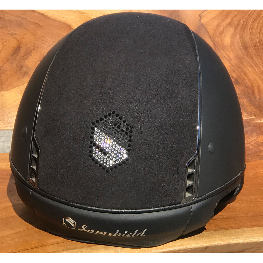 Samshield Shadowmatt Black Alcantara Shield Design Riding Hat